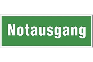 MBS-FIRE - BRANDSCHUTZFACHHANDEL Fluchtweg Notausgang Schild Aufkleber nachleuchtend - selbstklebend"Notausgang" von MBS-FIRE