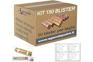 AGENDEPOINT.IT Blister para monedas de euro KIT 150 MIXTOS: 1-2 - 5 céntimos (50 piezas por denominación) mastrino y precintos GRATIS