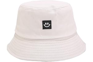 PythJooh Toddler Girls Boys UPF50+ Sun Hat Smile Face Bucket Hat for Unisex Kids Summer Sun Protection Cotton Beach Cap Hats for 2-8Years