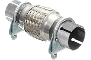 MOCNT Flexibles Auspuff Rohr mit 2 Schellen 55mm X 100mm/200mm Auspuff Flexrohr Auto Flexibles Auspuffrohr Edelstahl Flexibles Reparaturrohr Abgasrohr Wellrohr Hosenrohr