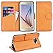Produktbild Adicase Galaxy S6 Hülle Leder Wallet Tasche Flip Case Handyhülle Schutzhülle für Samsung Galaxy S6 (Braun)