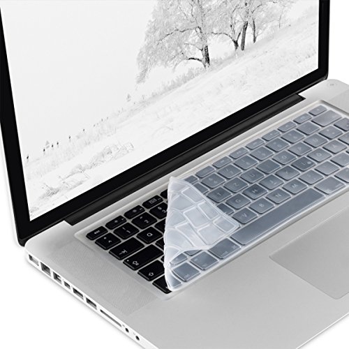 kwmobile Tastaturschutz Apple MacBook Air 13“/ Pro Retina 13“/ 15“ – QWERTZ Silikon Laptop Tastaturfolie – Notebook Tastaturschutzfolie Transparent - 4