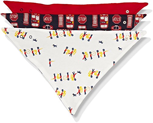 Mamas and Papas Baby-Boys 3 Pack Buses Bandana Bibs Neckerchief, Multicoloured (Blue), One Size