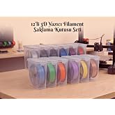 3D Yazıcı Filament Saklama Kabı Seti Hava Sızdırmaz Contalı 4.5 LT 12'li Set MAB-179
