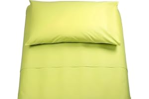 Lingerie Shop Lenzuola Set Completo Cotone 1 Piazza e Mezza Tinta Unita Vari Colori Sotto Sopra + Federa (Verde Mela, 1 Piazza e Mezzo)