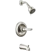 Delta Faucet Foundations Fır&ccedil;alanmış Nikel Duş Bataryası Seti, 2 P&uuml;sk&uuml;rtmeli Fır&ccedil;alanmış Nikel Duş Başlığı, K&uuml;vet ve Duş Trim