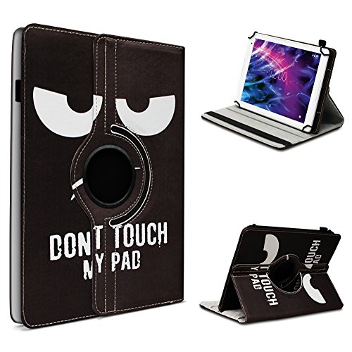Medion Lifetab P9702 X10302 P10400 P10506 P10505 Tablet Robuste Universal Tablet Schutzhülle aus hochwertigem Kunstleder Hülle Tasche Standfunktion 360° Drehbar kombiniert Schutz und Design mit den Motiv Dont Touch my Pad Cover Case Universal von UC-Express