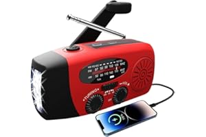 Solar Radio Hancaner Tragbar Kurbelradio Dynamo Radio mit AM/FM/NOAA, Eingebaute 1200mAh Wiederaufladbare Batterie,mit 3 LED Taschenlampe, LED Leselampe für Notfall Ourdoor