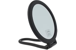 PARSA BEAUTY specchio con ingrandimento 3x – Specchio trucco rotondo, doppia faccia, di colore nero – Design moderno per uno styling preciso – Specchio da tavolo da posizionare e appendere