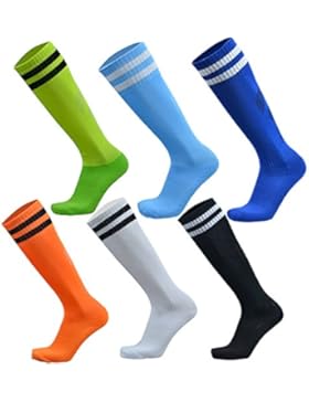 VWU Unisex Jungen Frauen Herren Fußball Socken Baumwolle 6er Pack
