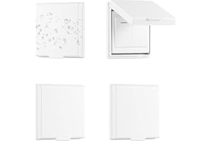 FERRADREND 4 Pièces Autocollant Cache Interrupteur Mural, Type 86 Réversible Cache Prise Murale Étanche, Cache Prise Electrique pour Salle de Bain, Chambres, Cuisine, Extérieur, Blanc