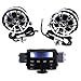 Produktbild 12V ATV wasserdicht Motorrad Roller Audio System Lenker FM MP3 Stereo Audio Speaker Sound System AUX Eingang, 2 Lautsprecher für Harley Chopper Biker Cruiser Cafe Racer ATV