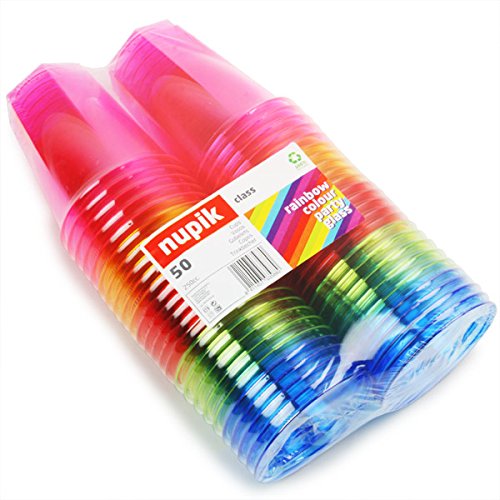 Kunststoffbecher, einweg, regenbogenfarben, 8 g - 3