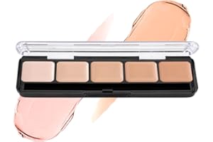 HD Glamour Compact Foundation Cool 1 | 5 Well Foundation Full Coverage Palette | Use as Cream Contour Palette/Contour Makeup, Under Eye Colour Corrector, Colour Corrector Dark Circles by Graftobian