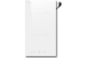 DELITEER Induktionskochfeld 2 Platten mit Stecker, Kochfeld Weiß Autark, 30CM Einbau Induktionskochplatte, Unabhängige Touch-Steuerung, Boost, Sicherheitssperre, Herdplatte 2 Kochfelder, 220-240V