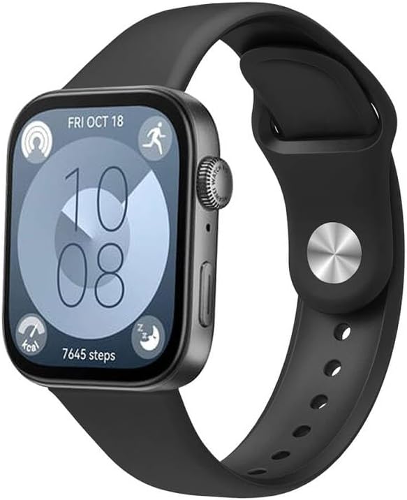 Huawei Watch Fit 3 / Fit 4 / Fit 4 Pro ile Uyumlu Silikon Kordon Kayış Esnek Yumuşak Ayarlanabilir (Siyah)