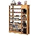 Produktbild Lagerregal ZHIRONG Tür-Schicht 7 Schuhregal-Hohe Kapazitäts-Wohnzimmer-Speicher-Gestell mit Fach-Organisator Sparen Raum 90 * 25 * 116CM (Farbe : Holzfarbe)