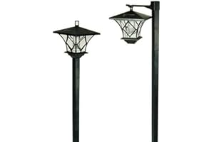 MOOUK Solare Lampione Luci da Esterno, LED Luci da Giardino Lampione, ad Energia Solare Strada Luci Lanterna da Appendere Lampione Illuminazione per Prato Patio Vialetto Walkway Anteriore/Retro Porta - 2pcs