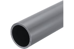 QUARKZMAN Tubo Redondo Rígido de PVC de 34mm de Diámetro Interno y 40mm de Diámetro Externo, Longitud de 8 Pulgadas, Color Gris Claro de Alta Resistencia para Tuberías de Agua
