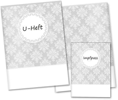 Black &amp; White Penguin/Zebra/Panda Jacket Set for Examination Booklet ("U-Heft") and Vaccination Certificate  ("Impfpass") – Personalise with Name and Date of Birth