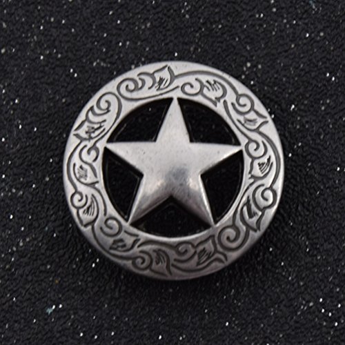 YNuth 1x Schraubniet Zierniet Lederniet Stern Silber Golden Basteln Vintage DIY - 3