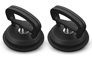 Hwtcjx 2 Piezas Ventosas para Cristales, Ventosas para Azulejos, Ventosa Mango con Capacidad de elevación de 55kg para Transportar Pesados, Vidrio, Maderas, Pisos, Superficie Lisa, 11.8cm (Negro)