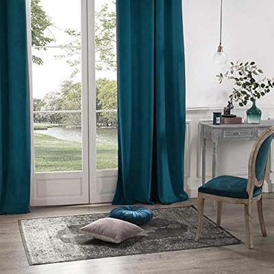 Atmosphera - Rideau Occultant en Velours Bleu pétrole la Dolce Vita 140 x H260