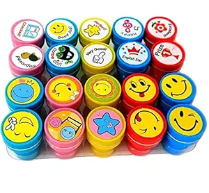 Oytra 20 Piece Stamps for Kids Emoji and Motivation Reward Art Teachers Students Birthday Gift Craft Scrapbooking