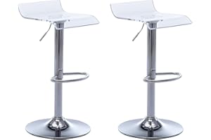 Vente-unique-Lote de 2 taburetes de Bar Oliver - Acrílico - Transparente