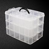 Caja Almacenamiento 3 Niveles Plástico Transparente por Kurtzy - Para...