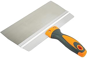 Toolty Spatule en acier inoxydable « Tytan » – 250 x 90 mm – Poignée en caoutchouc et profil en aluminium – pour limage, plâtre, finition, sable, couteau à enduire, bricolage – TLTY-2024