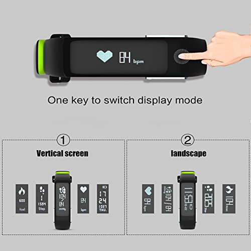Jcotton Bluetooth Smart Watch IP67 Wasserdichte Smart Armband Herzfrequenz-Monitor Sport Wristband Fitness Tracker Multi-Sport-Modus Gesundheit Monitor Pedometer Anruf Nachricht Erinnerung für IOS Android Phone - 5