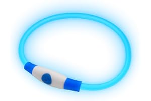 PetSol LED Dog Collar USB Rechargeable Flashing Light Safety Collar for Dogs, Cats & Puppies - Fashionable Glow in the Dark Design to keep your Pets Safe