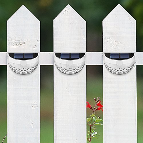 Topop 6 LED Solarleuchte solarleuchten Wasserdicht Gartenleuchte, Solar Außenleuchte, Wandleuchte fürGarten, Zaun, Garten, Garten Deko, Garage, Treppe usw.-4 Stück Weiß - 9