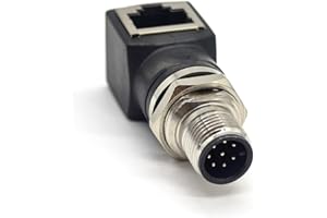 ELECBEE M12 to RJ45 Bulkhead Adapter 8 Pin A Code M12 Male to RJ45 Socket Adaptador de Cable