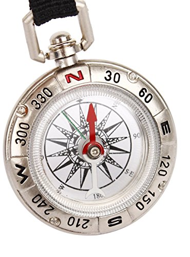 mmy- Kompass nostalgisch Compass Tasche-Zirkel tragbar für Reise Außen Outdoor Navigation Camp Wandern Guide D-Tool survie-argent - 2