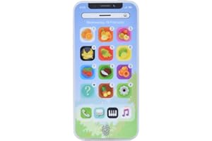 ZERODIS Téléphone Mobile Simulé Plastique Enfants à Ecran Tactile Téléphone Educatif Téléphone Portable Musique Anglais Jouet D'apprentissage pour Tout-Petits Garçons et Filles 1 an +