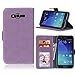 Produktbild BMD-CASES Für Handy-Schutzhüllen, Für Samsung Galaxy J7 2015 J700 Fall, Retro Stil Einfarbig Premium PU Leder Brieftasche Fall Flip Folio Schutzhülle Hülle (Farbe : Lila)