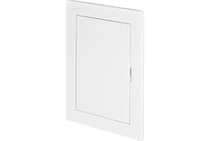 Awenta Pannello di accesso in plastica Porta 100 x 150 mm - Piastra sportello di apertura bianca - Chiusura della porta - Cerniera nascosta - Porta rimovibile - Superficie liscia verniciabile