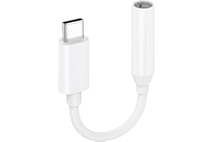 Amzpas Adattatore Jack per Cuffie USB C a 3.5mm, Adattatore Audio USB C a Cavo Dongle Aux per Samsung Galaxy S25 S24 S23 Ultra S22 + Nota 20 10 S10 S9 Plus/Pixel 4 3 2 XL/iPad e altro ancora (1 Pezzi)