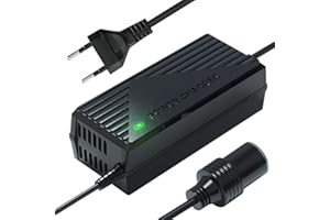 HIULLEN Spannungswandler 220v auf 12v, Adapter Zigarettenanzünder Steckdose, 180W 15A KFZ Netzadapter, Adapter 12V auf 230V, Konverter Netzadapter für Auto-Staubsauger, Kompressoren, Kühlbox