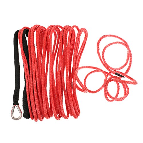 MagiDeal 1/4 „x 50ft Winch-Kabelsatz Seilwinde Seil Synthetischen Windenseil Stahlseil 7000lbs Mit Scheide Atv Utv Rot - 7