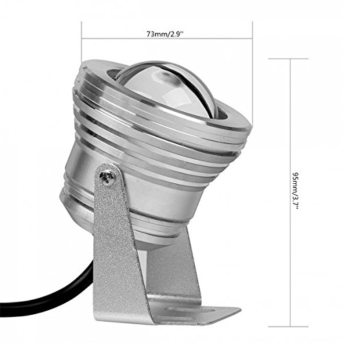 LTC ® 10W RGB Unterwasser LED Flutlicht Wasserdicht Gartenlampe Außenstrahler 12V DC für Aquarium Fountain Pool Brunnen mit Fernbedienung - 2