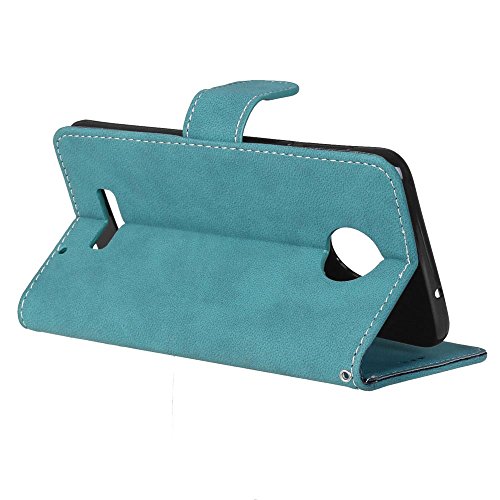 Motorola Moto Z (5,5 Zoll) Hülle, Cozy hut TPU Silikon Hybrid Handy Hülle Matte Series Case Durchsichtig Stoßfest Tasche Schutz Scratch-Resistant de protection Case Tasche Etui Shell für Motorola Moto Z (5,5 Zoll) Schutzhülle Folio Magnetverschluss Flip Case Wallet Taljereep Fall Handyhülle mit Kartenfach und Standfunktion – Blau scheuert - 6