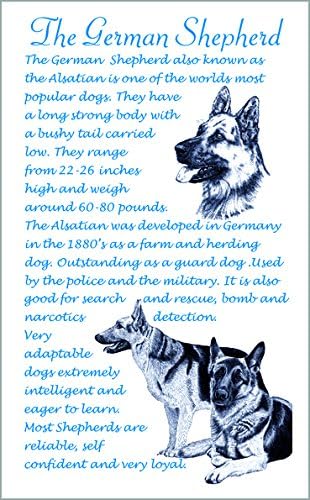 German Shepherd Dog Gift - Unique Breed Facts Microfibre Tea Towel.