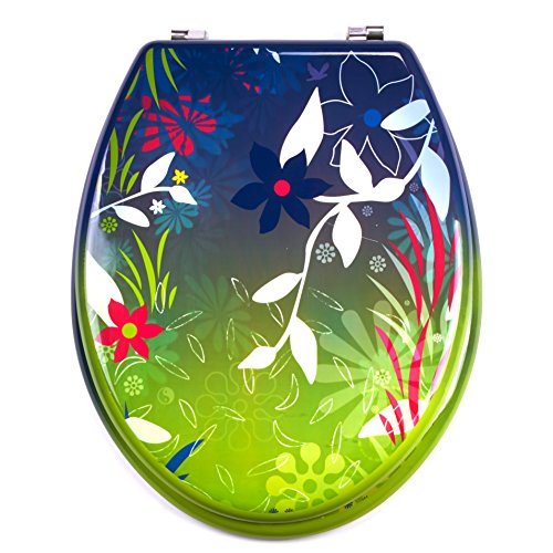 MSV WC Sitz Toilettendeckel MDF Holzkern „Langkawi“ Scharniere aus Edelstahl – hochwertige und stabile Qualität - 2