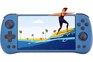 ASTARAMA Powkiddy X55 - Console portatile per videogiochi con schermo IPS da 5,5", con scheda TF da 16 G + 256 G e 30000 giochi, batteria integrata da 4000 mAh, supporto Wi-Fi e Bluetooth