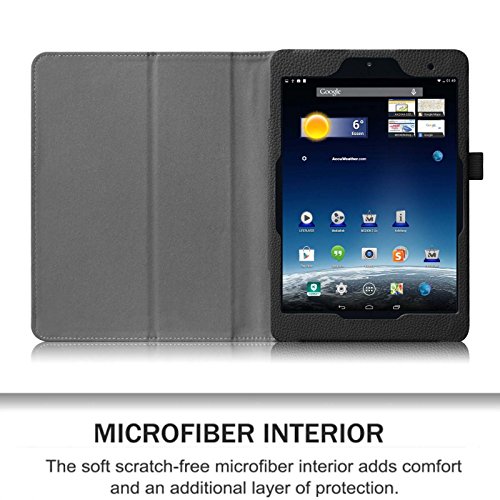 Fintie Medion Lifetab S7852 (MD 98625) / S7851 (MD 98675) Hülle Case – Folio Kunstleder Schutzhülle Tasche Cover Etui mit Ständerfunktion und Stylus-Halterung für MEDION LIFETAB S7852/S7851(19,9 cm 7,85″) Tablet-PC, Schwarz - 3