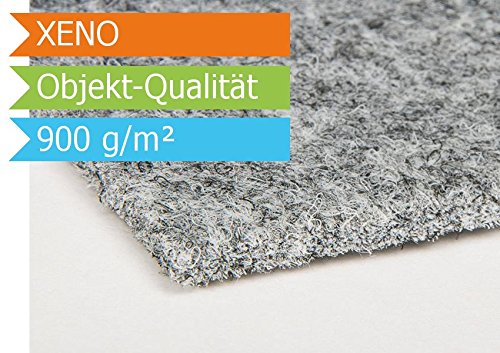 Nadelfilz Nadelvlies XENO - Grau - 2,00m x 6,00m | Premium Objekt-Qualität | 3 Farben | B1-Zertifikat | GUT-Siegel | 2,00m Breit | 900 g/m² | Teppichboden | Bodenbelag | Büro | strapazierfähige Auslegware