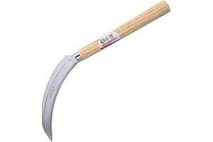 Z-fiber 6,3 "Sägezahngras und japanische Sichel aus Edelstahl, Griff aus Hartholz 7,87"